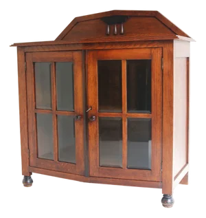 Amsterdams School Display Cabinet in Oak and Beveled Glass, 1920