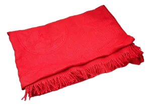 Hermes Red New Libris Jacquard Cashmere Silk Stole Shawl