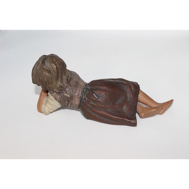 Figure of Young Peasant Girl Lying Down by Bernard Bloch For Sale - Image 3 of 10