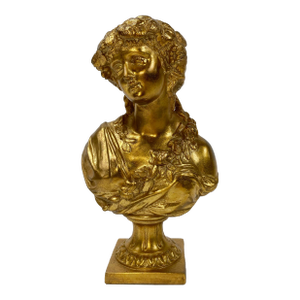 Vintage Gilded Maiden Bust