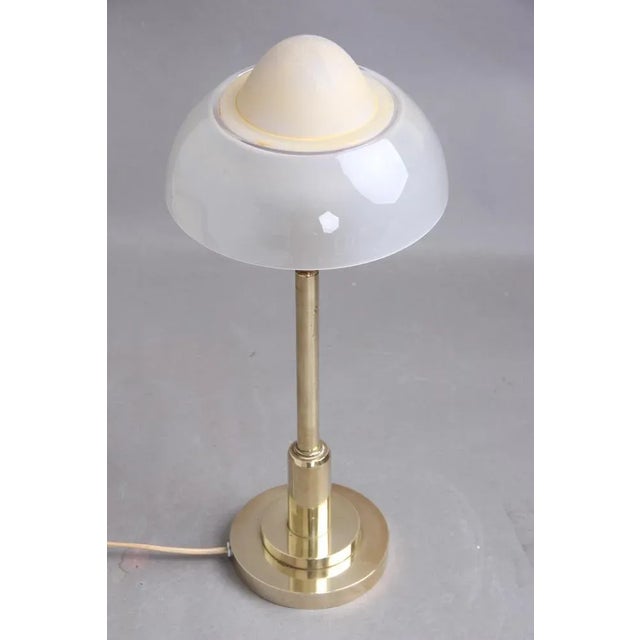 Danish Table Lamp in Brass & Glass from Fog and Mørup, 1920s For Sale - Image 6 of 8