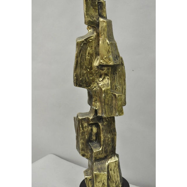 Vintage Laurel Brutalist Mid Century Modern Metal Table Lamp For Sale - Image 9 of 12