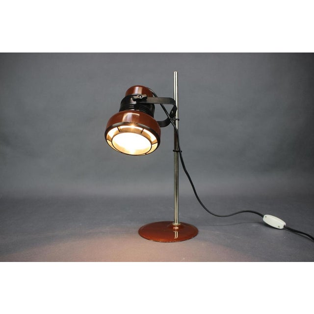 Red Mid-Century Modern Table Lamp, Hungary, 1970s For Sale - Image 8 of 9