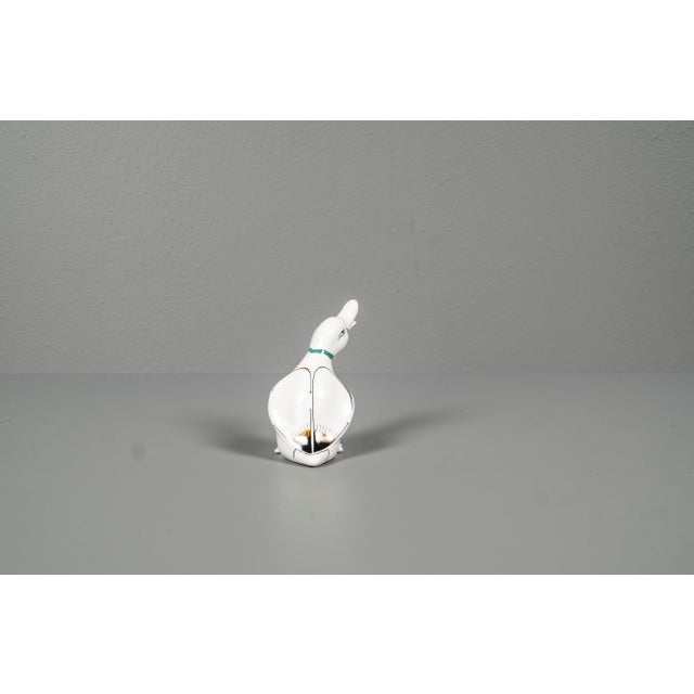 Porcelain Art Deco Duck Made in Taiwan 80s The duck yells in the air, the original color has been preserved. A rare and...
