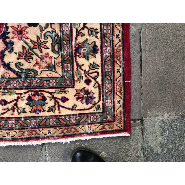 1960s Vintage Turkish Hand-Knotted Tribal Rug - 5′5″ × 9′2″ For Sale - Image 9 of 10