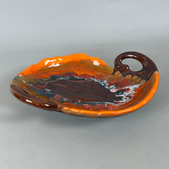 1970s Majolica Centerpiece with Lava Effect Enamel from Vallauris, 1970s For Sale - Image 5 of 11