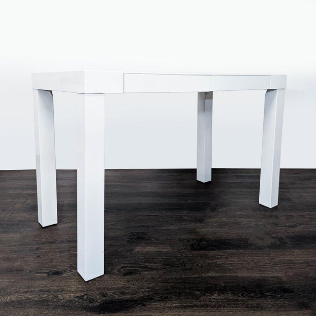 This West Elm desk features a clean, modern design in a crisp white finish. Its simple shape and sturdy construction make...