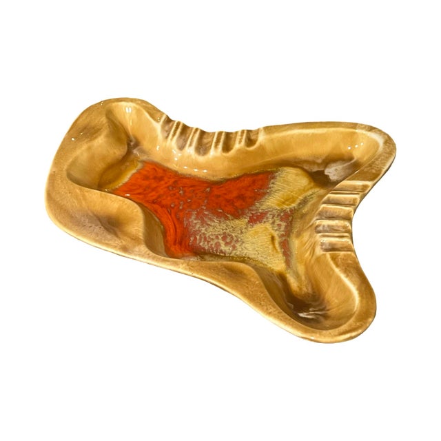 Mid-Century Modern Vintage Mid Century Modern Amoeba Maurice of California Usa Pottery Ashtray 402 For Sale - Image 3 of 8