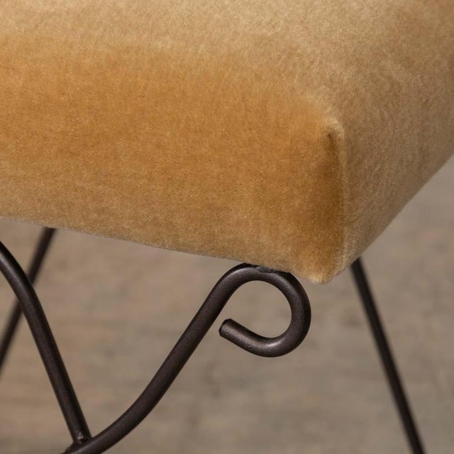 Panoplie Iron Loop Stool, Camel Mohair For Sale - Image 9 of 11