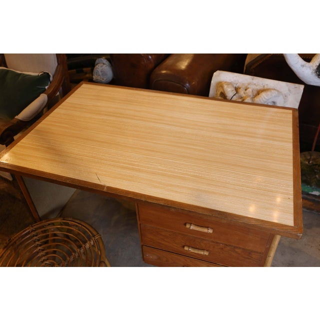 Bamboo Desk and Chair For Sale In Houston - Image 6 of 11
