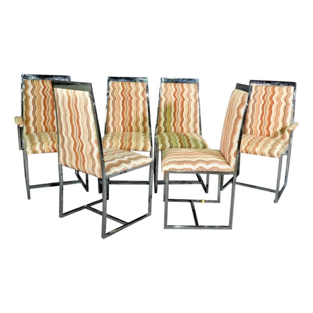 1960s Mid-Century Sleek Dining Chairs - 6 Pieces For Sale