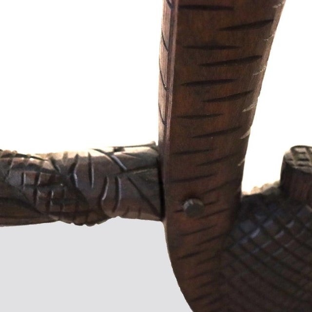 Antique Anglo Indian Figural Carved Rosewood Side Table With Elephants & Figure For Sale - Image 11 of 11