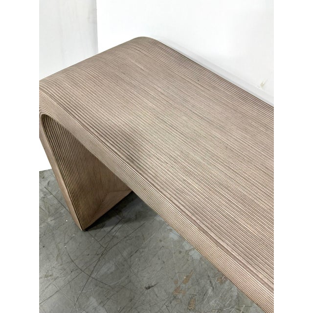 2020s Modern Beige Reeded Waterfall Console Table For Sale - Image 5 of 6