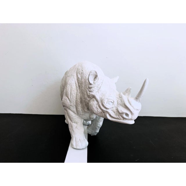 Modern Plaster Rhinoceros Sculpture, C1970 For Sale - Image 3 of 12