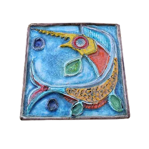 Ceramic Marlin Fish Plate by Giovanni Desimone, 1970s