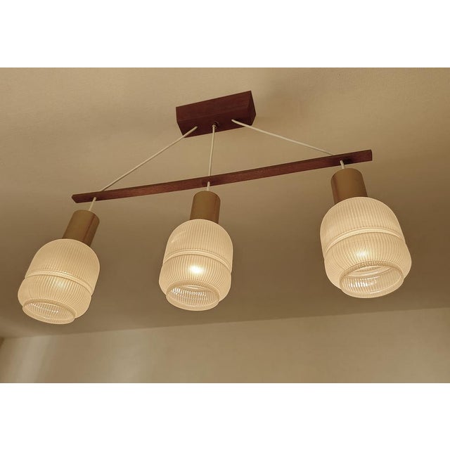 Danish Pendant Light in Glass and Teak, 1960s For Sale - Image 9 of 18
