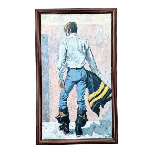 Bagley Framed Male Figure Painting For Sale