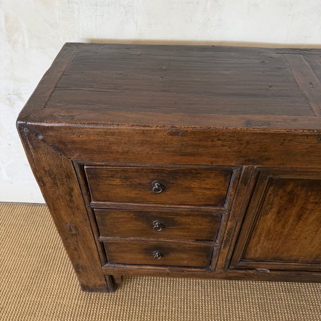 Vintage Fir 6 Drawer Double Door Cabinet c.1920 For Sale - Image 13 of 14