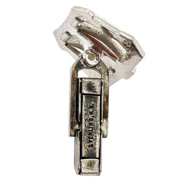 Modern Sterling Silver & Marcasite Cufflinks W/ "Hs" Mono by Kimmler & Daniel For Sale - Image 10 of 10