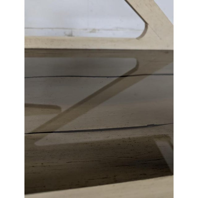 White White Lacquered and Smoked Glass Z-Shaped Rolling Serving Cart, 1970s For Sale - Image 8 of 9