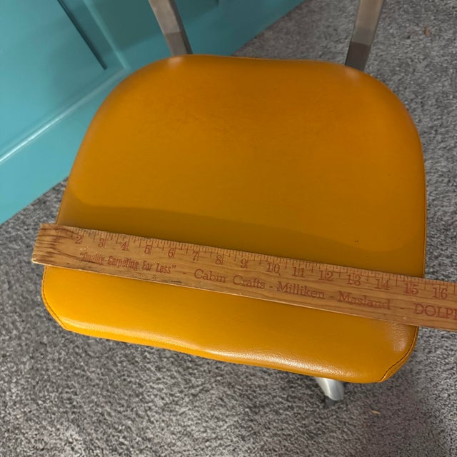 Goldenrod 1950s Tankard Chair Typing Chair Original Upholstery For Sale - Image 8 of 13