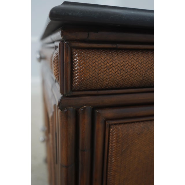 Pair of Thomasville Ernest Hemingway Rattan & Stone Cabinets For Sale - Image 15 of 18