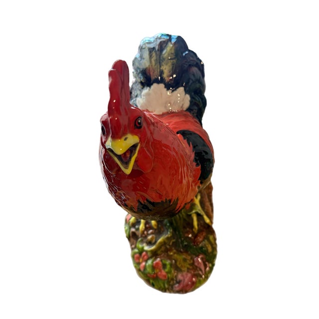 Richly-Glazed Hand-Painted Ceramic Rooster, Signed For Sale - Image 13 of 13