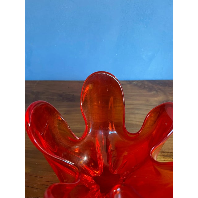 Glass Mid-Century Modern Amberina Colored Glass Dish For Sale - Image 7 of 11