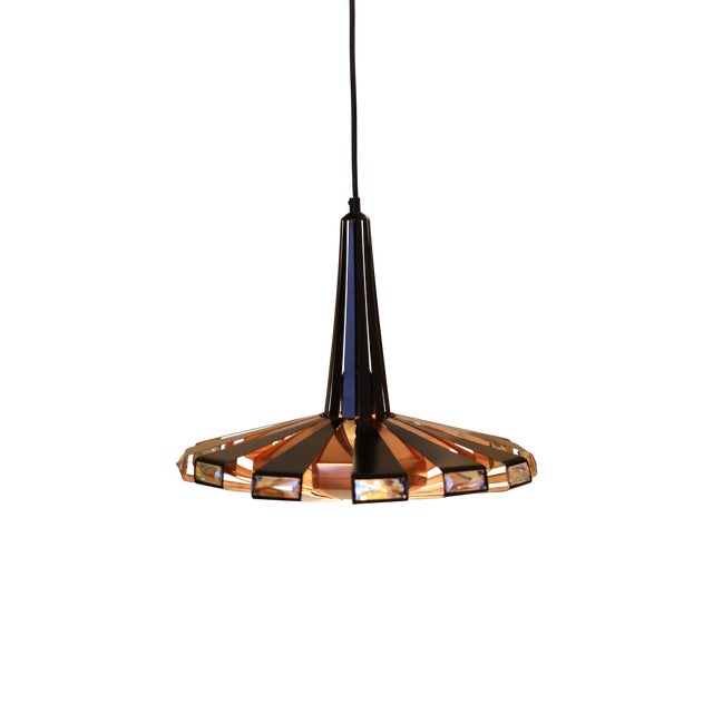 Vintage P236 Pendant Lamp in Black Metal and Copper by Werner Schou for Coronell Elektro, 1960s For Sale - Image 9 of 15