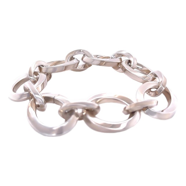 Tiffany & Co. Sterling Silver Vintage Oval Link Bracelet 88g For Sale