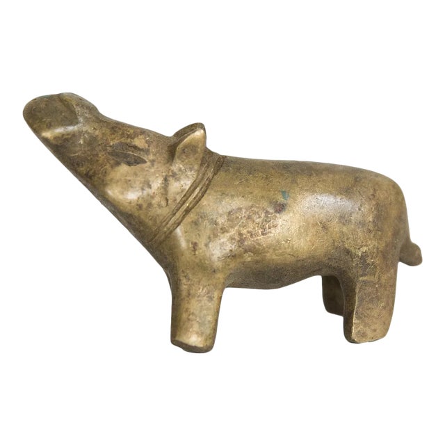 Vintage African Bronze Hippo For Sale
