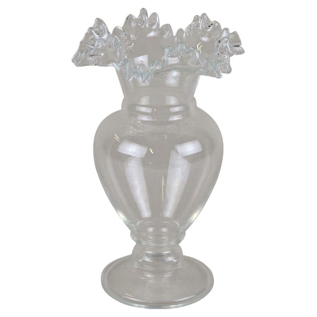 20th Century Art Nouveau Frilly Glass Vase, Austria, 1910s For Sale