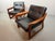 Komfort Mid-Century Teak Lounge Chairs with Black Leather Cushions attributed to Sven Ellekaer for Komfort, Denmark, 1970s, Set of 2 For Sale - Image 4 of 18