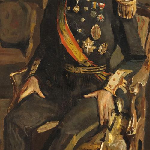 Giuseppe Amisani, Portrait, Oil on Canvas For Sale - Image 5 of 12