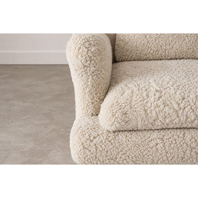Beige Venetian Sofa by Vladimir Kagan in Shearling, C. 1950s For Sale - Image 8 of 9