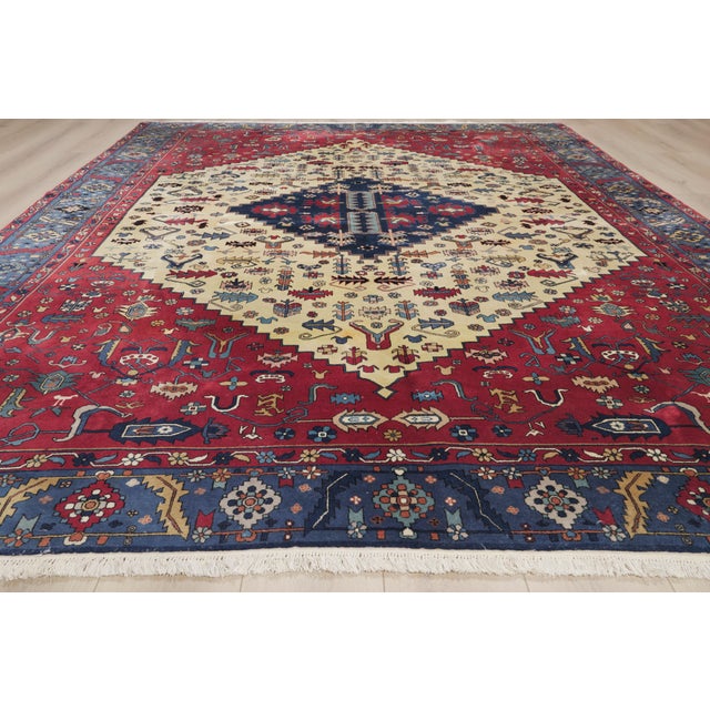 Vintage Turkish Heriz Rug, 09'00 X 11'11 For Sale - Image 9 of 10
