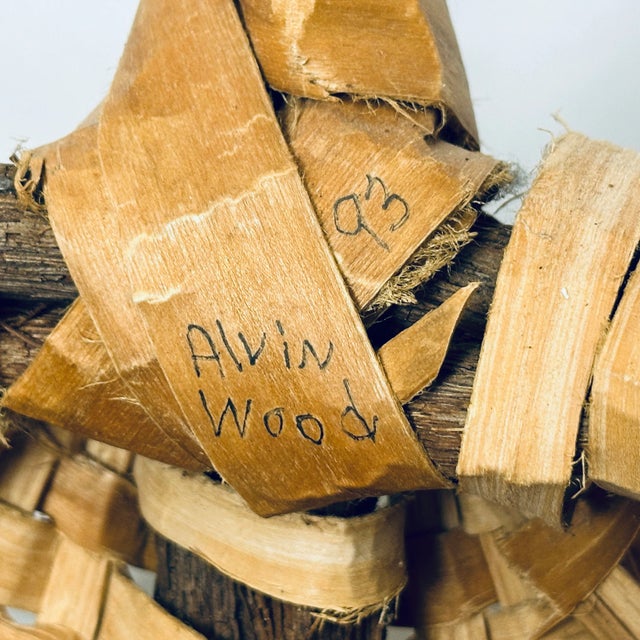 American Large Hand Woven Gathering Basket by Alvin Wood (1923 - 2005) For Sale - Image 3 of 12