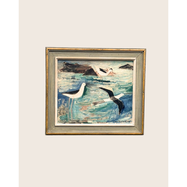 1970s Rupert Shephard, Avocets and Stilts, 1970s, Oil on Canvas For Sale - Image 5 of 5