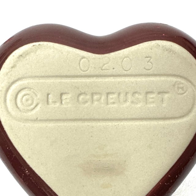 Red Heart-Shaped Stoneware Ramekins by Le Creuset France - Set of 2 For Sale - Image 8 of 8