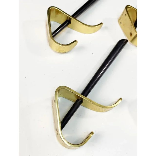 Mid-Century Italian Modern Brass & Lacquered Aluminum Coat Hooks, 1970s, Set of 4 For Sale - Image 14 of 18