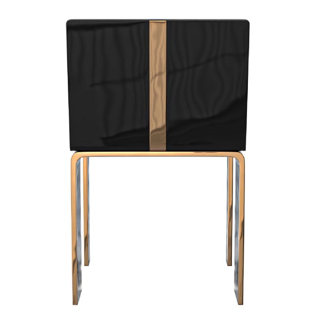"Bianca" Chair With Bronze and Stainless Steel, Hand Crafted For Sale - Image 4 of 8