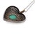 Late 19th Century Victorian Turquoise Diamond Silver Heart Pendant Necklace For Sale In Los Angeles - Image 6 of 6