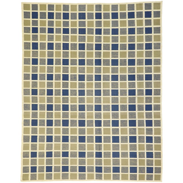 Vintage Kilim Buffalo Plaid Rug - 08'07 x 10'10 For Sale - Image 9 of 9