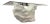 Large scale sculptural faux rock molded plaster base, rectangular glass top dining table, John Dickinson style, after...