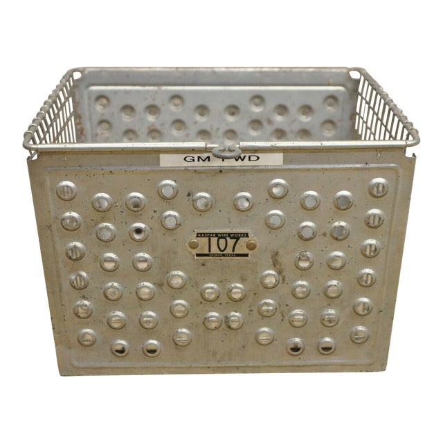 Vintage Kaspar Industrial Wire Works Metal Perforated Storage Gym