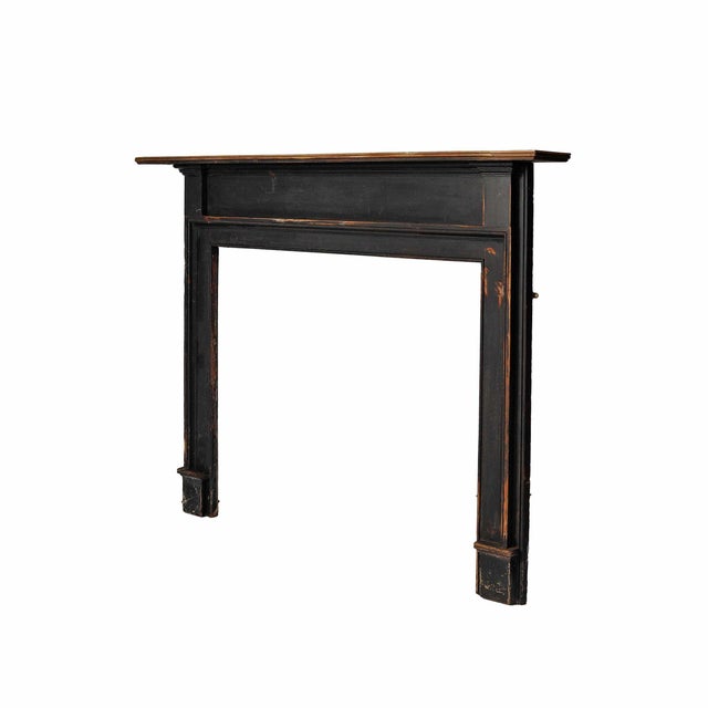Black Antique Pine Mantel - American For Sale - Image 8 of 8