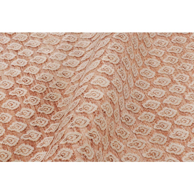 Contemporary Rug & Kilim’s Block Print Runner Rug in Red and Pink with White Floral Pattern - 3x6 For Sale - Image 3 of 7