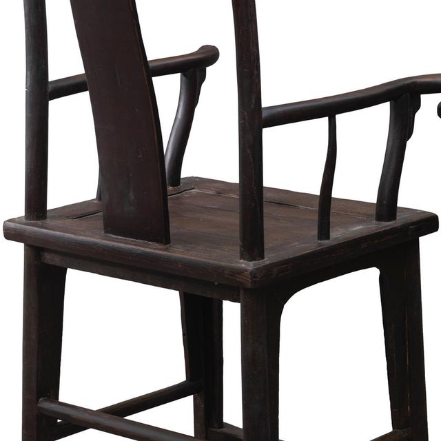Set of Antique Chinese Yoke Back Armchairs For Sale - Image 5 of 8
