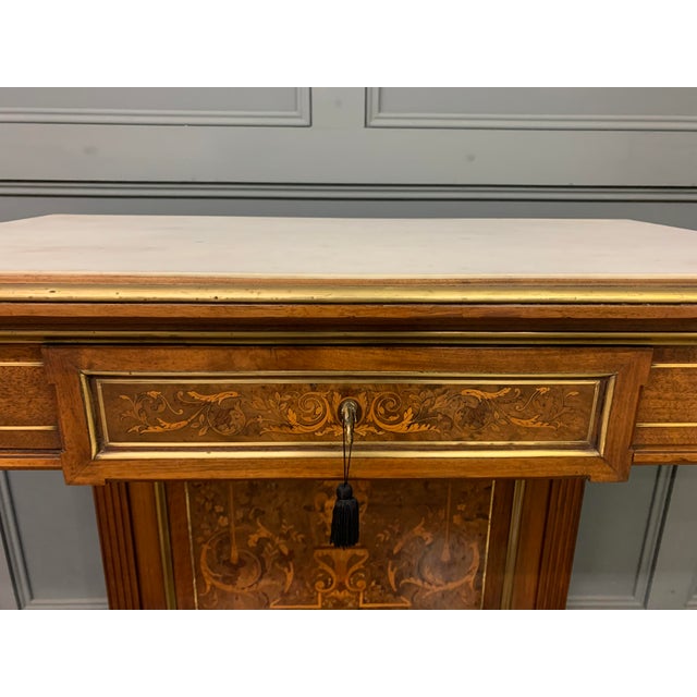 Antique Walnut Marquetry Pier Table, 1870 For Sale - Image 18 of 18