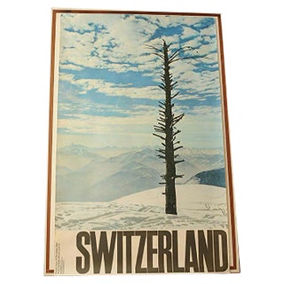 Swiss National Tourist Office Travel Advertising Lithograph by H Kasser from Buchdruckerei Winterthur AG, 1970s For Sale